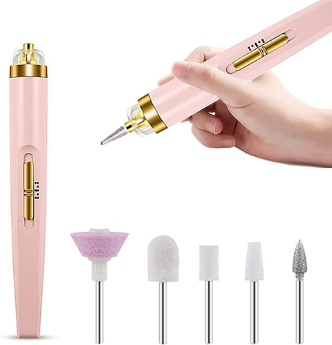 5 IN 1 Professional Manicure Nail | Salon Nail Finishing Touch | Nail Grinding, Burnishing Machine | Full Manicure and Pedicure Tool