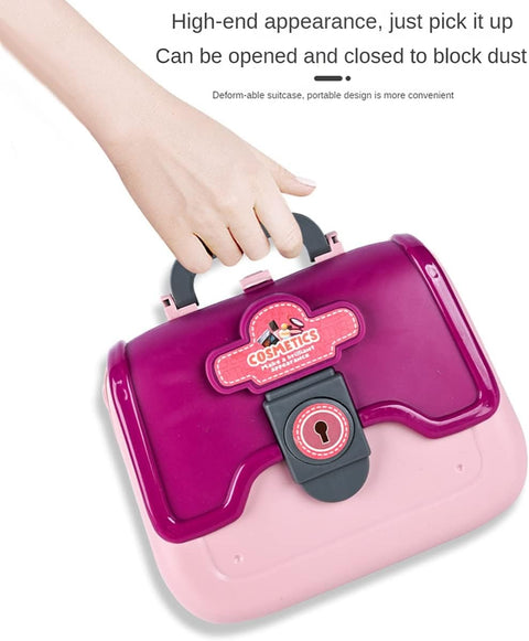 24 PCS Girls Fashion Beauty Salon Toys, Early Education Toys, Kids Makeup Kit, Dress Up Pretend Play with Toy Hairdryer, Comb, Portable Case, Premium Gifts for Toddler Girls (Cosmetic bag)