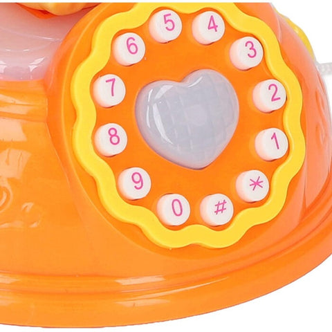 Corded Landline Duck Shape Telephone Toy with Lights &amp; Music For Kids 