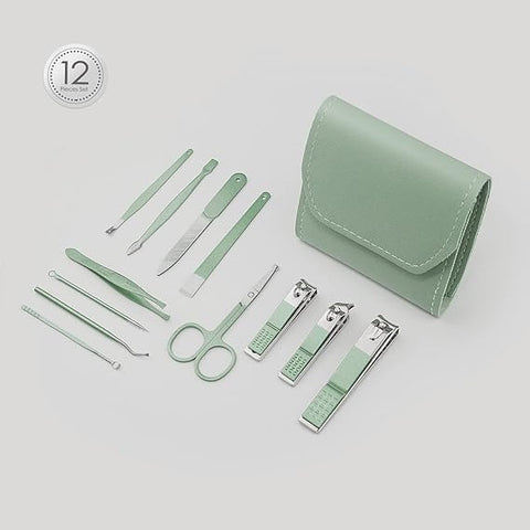 12 pcs Manicure Pedicure Kit - Care From Home - Best Quality Manicure Pedicure Kit (Random Color)