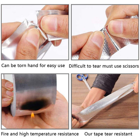 Aluminum Foil Tape  Waterproof Leakage  Strong Self-Adhesive Repair , Window Sill Gap, Pipe Rupture, Surface Crack, Home Renovation