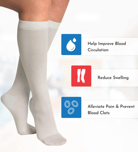 Anti-Embolism Knee High Stockings for Men &amp; Women Light Compression Socks / Medical Orthopedic Support Stockings for Varicose Veins Edema Swelling Soreness Pain &amp; Aches Medium