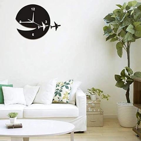 3D Wooden wall clock With Airplane Designer Theme for Home &amp; offices