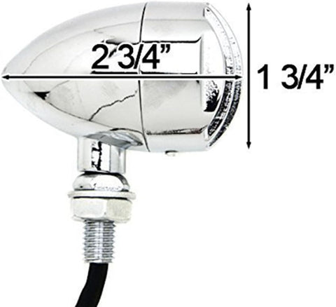 4 pcs 12V Universal Motorcycle Grill Turn Signal Lights – Amber LED, Chrome Body, Compatible with Honda, Yamaha, Kawasaki, Sportster 1200, and More.