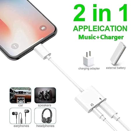 Apple iPhone Connector Lightning to 3.5mm Earphone Jack &amp; Mobile Charging Jack