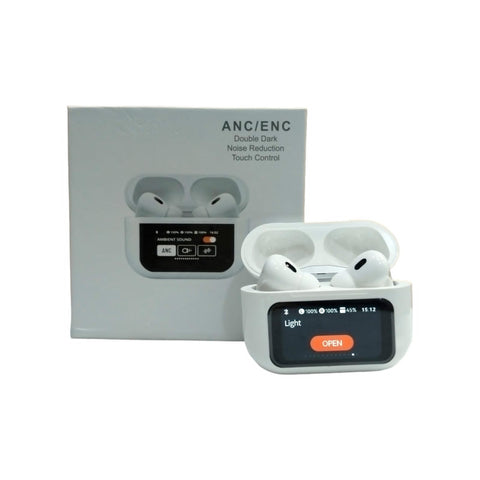 A9 Pro Digital Display Case Airpods  / ANC/ENC Touch Screen Wireless Earbuds
