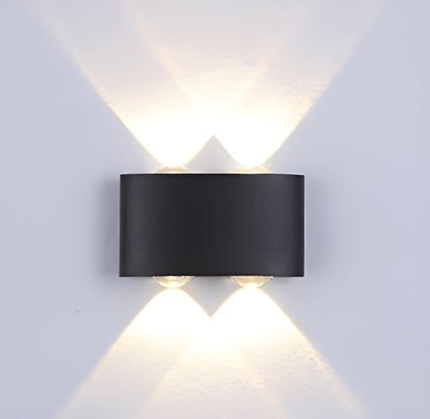 4 Way Outdoor Waterproof Wall Light, Fancy LED light for wall, Aluminium IP65 Waterproof Outdoor Wall Lamps - 4 Watts
