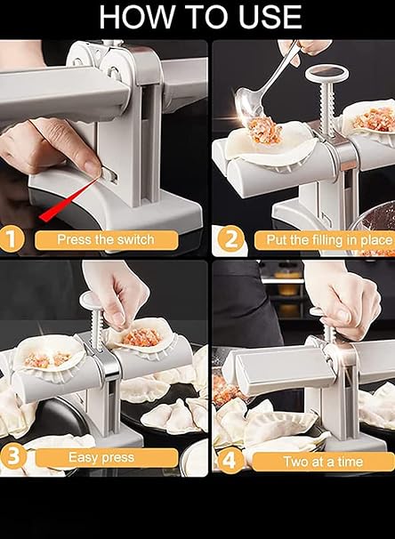 Double head design automatic dumpling machine mold,  dumplings quickly and easily (random color)