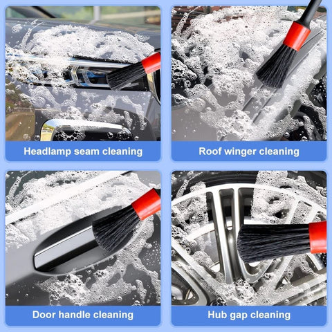 5 pcs Car Detailing Brushes Set | Car Cleaning Brush | Car Interior Cleaning Brush for Exterior,Leather, Air Vents &amp; Emblems | Different Sizes with Hanging Holder Option