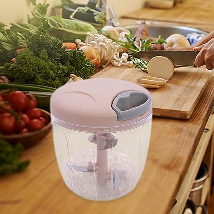 5 Blades Manual Vegetable Chopper Cutter Hand Pull Food Chopper (random color)