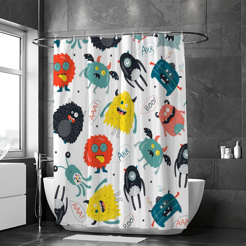 Bathroom Shower Curtain ,Modern Waterproof with 12 Hooks(random )