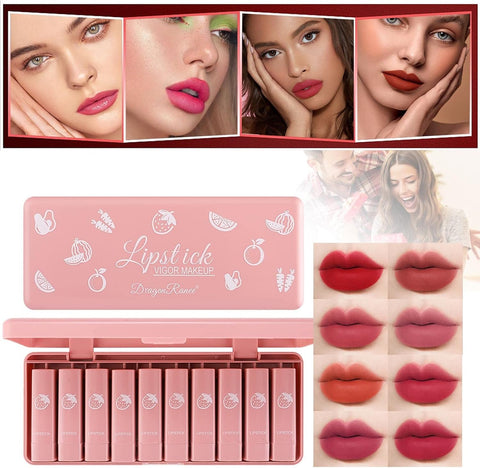 10pcs Dragon Ranee Lipsticks Set Waterproof &amp; Long-lasting | Best Quality Waterproof Lipgloss Set - Lipgloss Set For Girls | Lipgloss Kit For Women