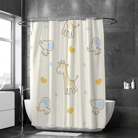Bathroom Shower Curtain ,Modern Waterproof with 12 Hooks(random )