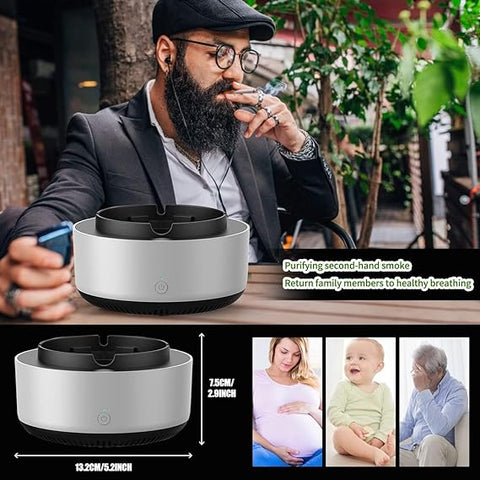 Ashtray With Air Purifier, Ashtray Smokeless | Multipurpose Ashtray With Air Purifier Function (random Colors)