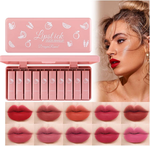 10pcs Dragon Ranee Lipsticks Set Waterproof &amp; Long-lasting | Best Quality Waterproof Lipgloss Set - Lipgloss Set For Girls | Lipgloss Kit For Women