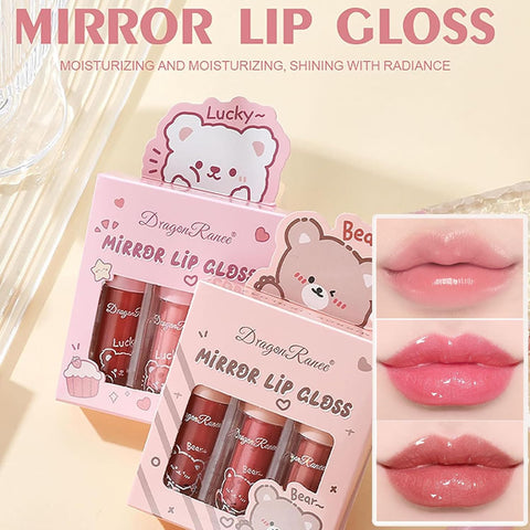 3 PC Mirror Lip Gloss Tinted Lip Balm Lip Oil Hydrating Non-Sticky Lip Glow Oil Lip Plumper Mirror Gloss Lip Stain (Random Shades)