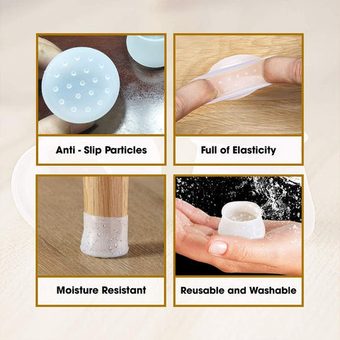 4 Pcs Silicon Chair Leg Covers (Random Color)