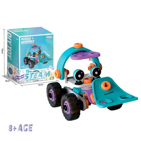 DIY Soft Rubber Building Puzzle Truck Toy Set for Kids – Creative 3D Assembly Construction Vehicle Toy with Flexible Pieces, Safe Educational STEM Learning Toy for Toddlers and Children - Random Color