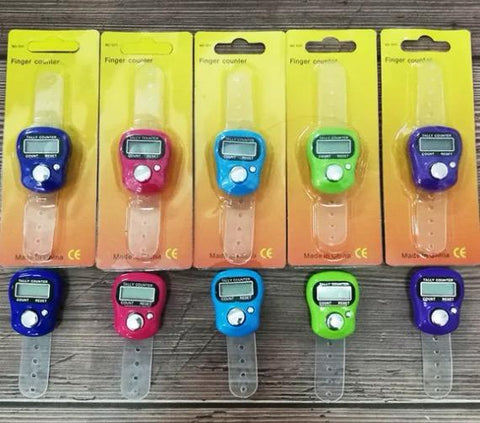 Finger Counter Tasbih Digital Electronic Tally Counter Praying Muslim LCD Counter .. pack of 2  (random color)