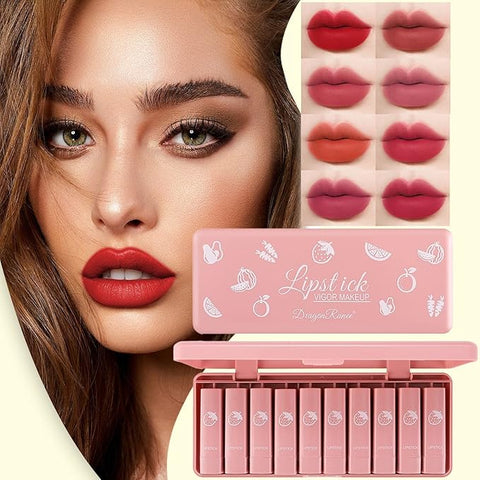 10pcs Dragon Ranee Lipsticks Set Waterproof &amp; Long-lasting | Best Quality Waterproof Lipgloss Set - Lipgloss Set For Girls | Lipgloss Kit For Women