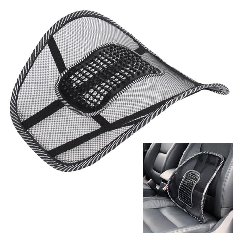 1 piece Lumbar Back Support, Mesh Cushion Backrest for Office Home Car Seat Portable Breathable Work Chair Rest Massage Beads for Lower Body Pain Relief