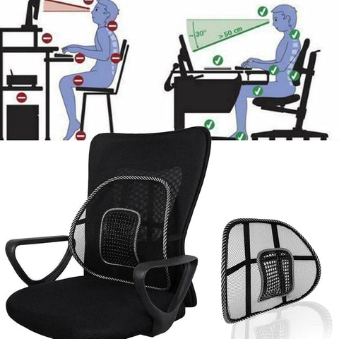 1 piece Lumbar Back Support, Mesh Cushion Backrest for Office Home Car Seat Portable Breathable Work Chair Rest Massage Beads for Lower Body Pain Relief