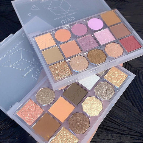 Biya Makeup High Pigmented Eyeshadow Palette Makeup Cosmetics 15 Colors Powder Glitter Eyeshadow Palette