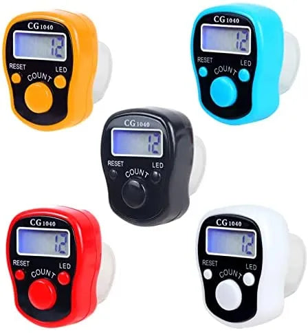 Finger Counter, Digital Tasbeeh, Digital Hand Tally Counter with LED Light (Random Color)