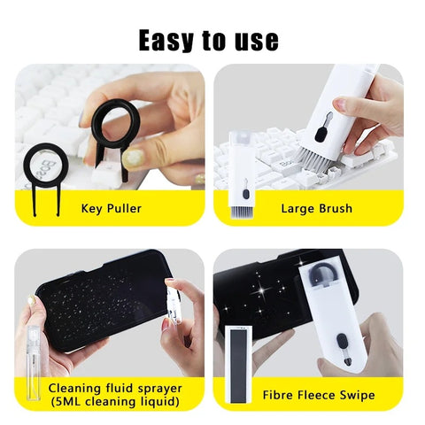 7 In 1 Kit Scalable Keyboard Cleaner Brush Earphone Cleaning Pen Cleaner Multifunction cleaning brush (random colors)