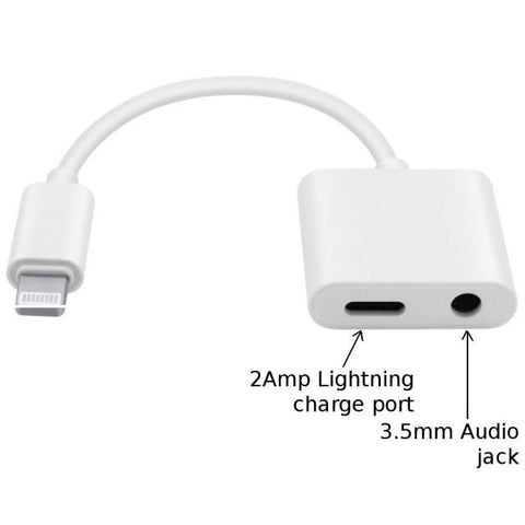 Apple iPhone Connector Lightning to 3.5mm Earphone Jack &amp; Mobile Charging Jack