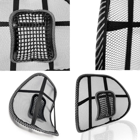 1 piece Lumbar Back Support, Mesh Cushion Backrest for Office Home Car Seat Portable Breathable Work Chair Rest Massage Beads for Lower Body Pain Relief