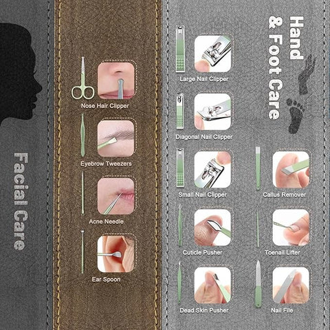 12 pcs Manicure Pedicure Kit - Care From Home - Best Quality Manicure Pedicure Kit (Random Color)