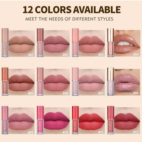 12 Colors HANDAIYAN Matte Liquid Lipstick Set