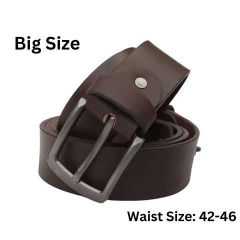 (Big Size) - Men Buffalo plain leather belt | Waist Belt for boys &amp; Mens (Dark Brown)