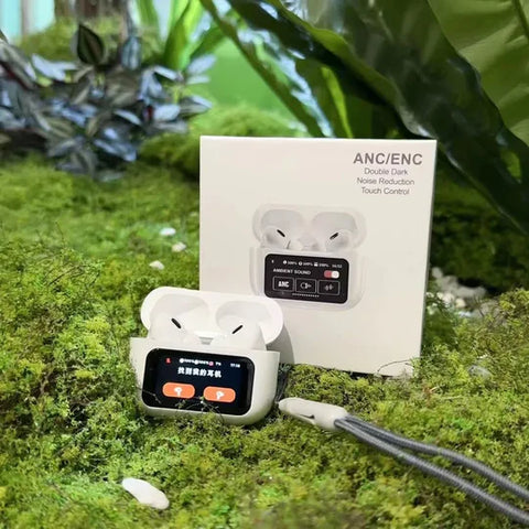 A9 Pro Digital Display Case Airpods  / ANC/ENC Touch Screen Wireless Earbuds