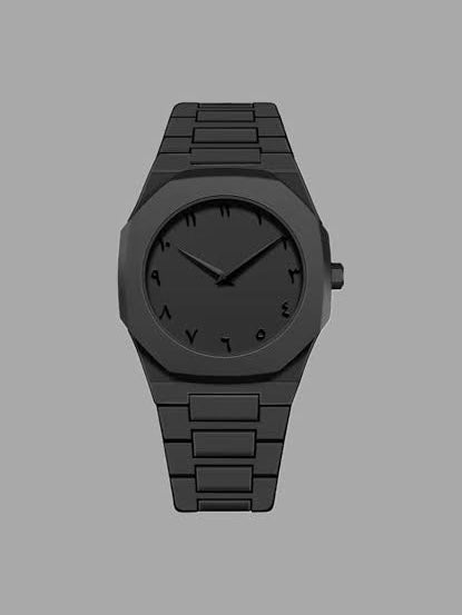 BLACK AURA Quartz Watch – Lightweight Design,  Arabic dial   Full black Aura wrist watch- Watch For Men | Black Color Watch - Without Box