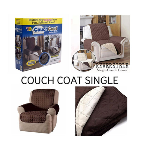 (single SofaR COVER) EVERSIBLE WASHABLE COUCH Sofa COAT COVER -