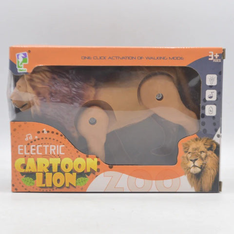 Battery Operated Lion with Light Sound &amp; Walk, Funny Electric Lion Cartoon Toy, Forest Animal Wild Animal Toy