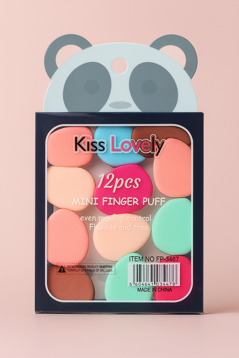 12pcs Mini Finger Powder Puff Set Air Cushion Sponge Concealer Foundation Makeup