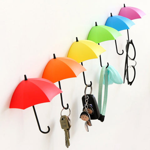 (NW000239) Pack of 3 - Umbrella Hooks | Key Jewelry Glasses etc Holder  (Random color)