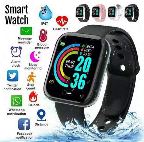 D20 Ultra Smart Watch Heart Rate Blood Pressure Oxygen Reloj Intelligent Smart Bracelet(random color)