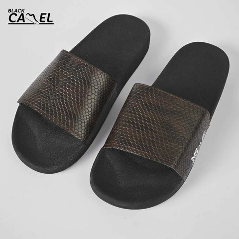 Black Camel Cobra texture slide (Cimahi - Brown/White 39-44)