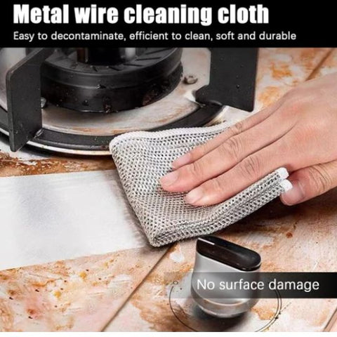 Dish washing Cleaning cloth | Wire Dish washing Rugs for Wet and Dry, Metal Wire Dish Towels for Kitchen, Dishes