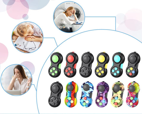 Fidget Pad Retro Classic Fidget Controller Handheld Fidget Game Controller Fun Fidget Pad Packs Classic Fidget Toys - Random Color &amp; Design