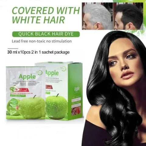 Apple Ammonia Free Black Hair Cream | 30ml x 10 pcs in Box