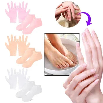 Combo pack off 2 Silicone Socks and Gloves for moisturizing hands and feet