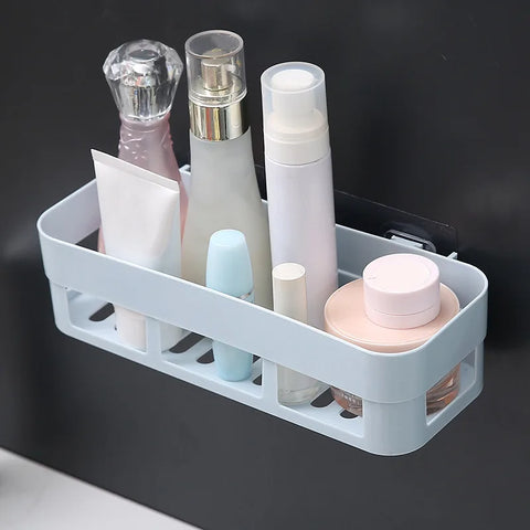 1 PCs Bathroom Shelf Bathroom Adhesive Storage Rack Kitchen Home Decoration(random color )