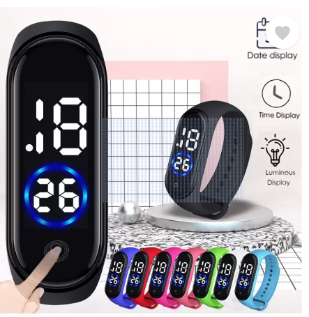 Digital Wrist Band Fashion Rubber LED Sports Unisex Watch Waterproof Men's Watch Women (without box)