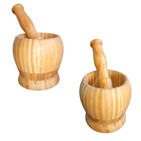 01 Set Wooden Pestle and Mortar For Crushing | Woden chattu watta for Grinding Nuts Dates and other Ingredients 