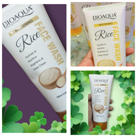 BioAqua Brightening Rice Face Wash | Rice Extract | Deep Cleansing Moisturizing formula (150ml)